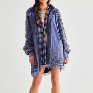 Free People Dune Bug Cardi - Blue - Size M